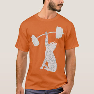 Camiseta Cat Deadising Engraçado Malhação Gym Lover Cat Bar
