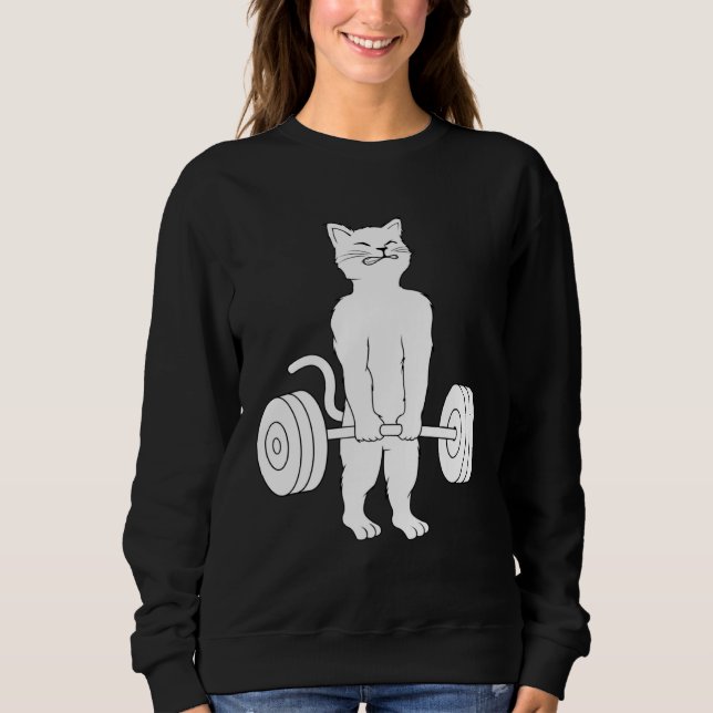 Camiseta Cat Deadlif Powerlifting Kitty Weightlifting Cat (Frente)