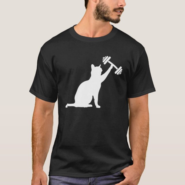 Camiseta Cat deadlift weightlifting cat powerlifting kitty  (Frente)