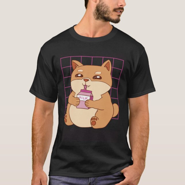 Camiseta Cat drinking Strawberry Milk (Frente)