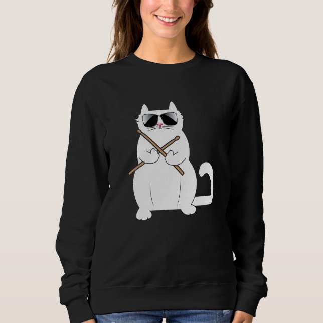 Camiseta Cat Drummer Music   Musician Instrumentalist Kitty (Frente)