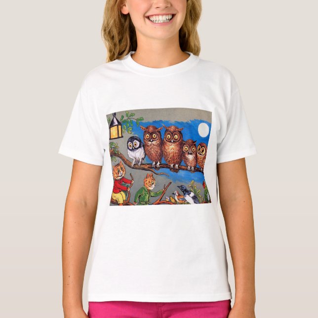 Camiseta Cat e Coruja, Louis Wain (Frente)