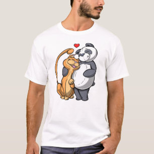 Camiseta Cat e Panda Love