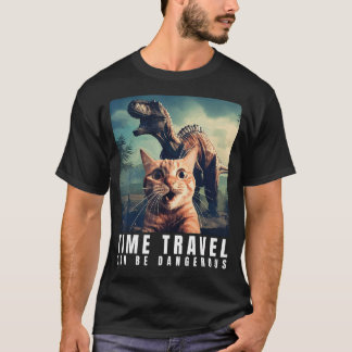 Camiseta Cat e Rex Time Viagem podem ser gatos perigosos
