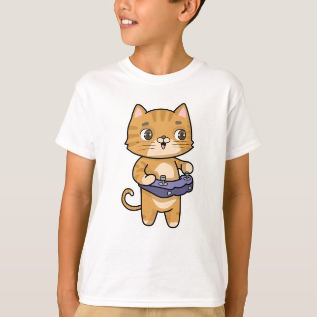 Camiseta Cat em Reprodução com Controlador (Frente)