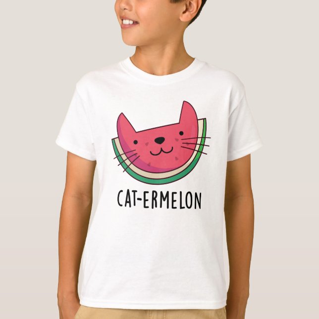 Camiseta Cat-ermelon Funny Cat Watermelon Pun (Frente)