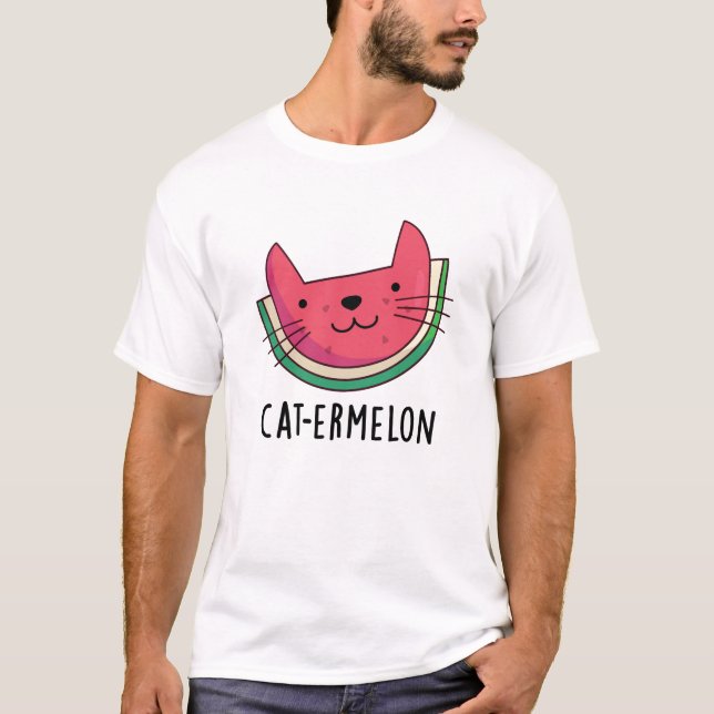 Camiseta Cat-ermelon Funny Cat Watermelon Pun (Frente)
