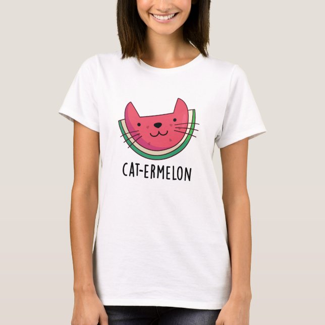 Camiseta Cat-ermelon Funny Cat Watermelon Pun (Frente)