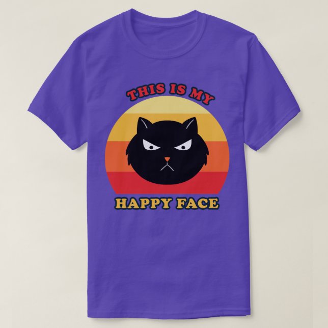 Camiseta Cat, este é o meu rosto feliz (Frente do Design)
