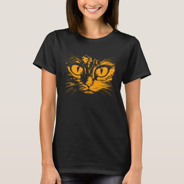 Camiseta Cat Eyes Face Costume Mom Lady  1 (Frente)
