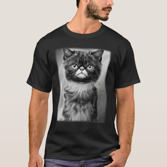 Camiseta Cat face graphic  animal pet  grumpy kitten print  (Frente)