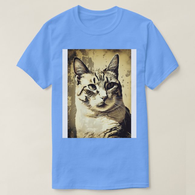 Camiseta Cat Face Vintage (Frente do Design)