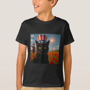 Camiseta Cat Falando Um Fogo Selfie 4 De Julho Patrioti
