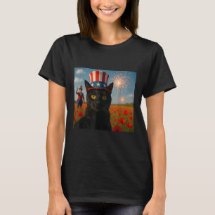 Camiseta Cat Falando Um Fogo Selfie 4 De Julho Patrioti