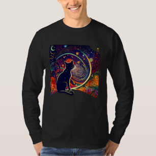 Camiseta Cat Feline Abstrato colorida cat