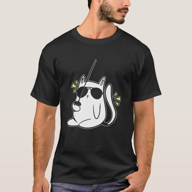 Camiseta Cat Fencing Cat Wearing Sunglasses | Fencing (Frente)