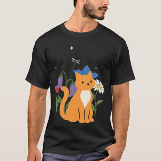 Camiseta Cat Flowers Kids Pet Design
