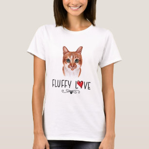 Camiseta Cat Fluffy Love Gatinho Meow Retrato