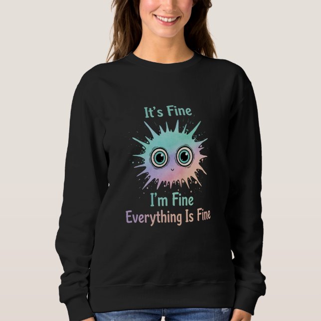 Camiseta Cat Funny It's Fine I'm Fine Everything is Fine Cu (Frente)