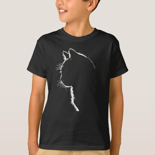 Camiseta Cat Fur Outline Hand drawn Line Art for Cat Lovers (Frente)