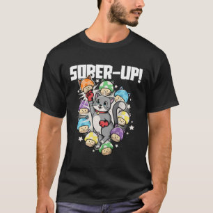 Camiseta Cat Gamer Sober Up Sobriedade