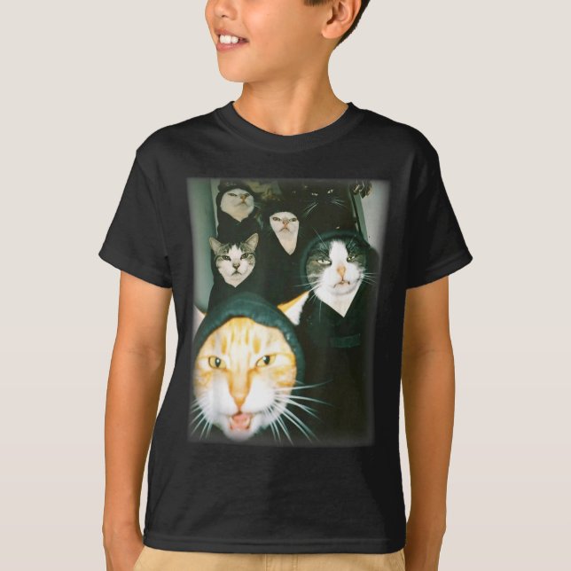 Camiseta Cat Gang Meme Funny Chaotic Cats Unhinged Feline H (Frente)