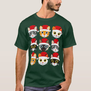 Camiseta Cat Gatinho Engraçado Cat Papai Noel Natal