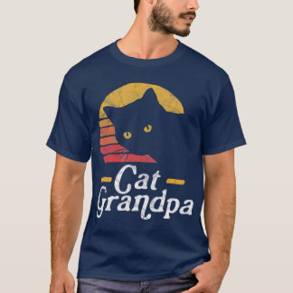 Camiseta Cat Grandpa Vintage 80 Estilo Cat Retro