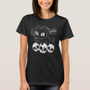 Camiseta Cat Grim Reaper E Gato De Skulls Pegaram Seu Alho 