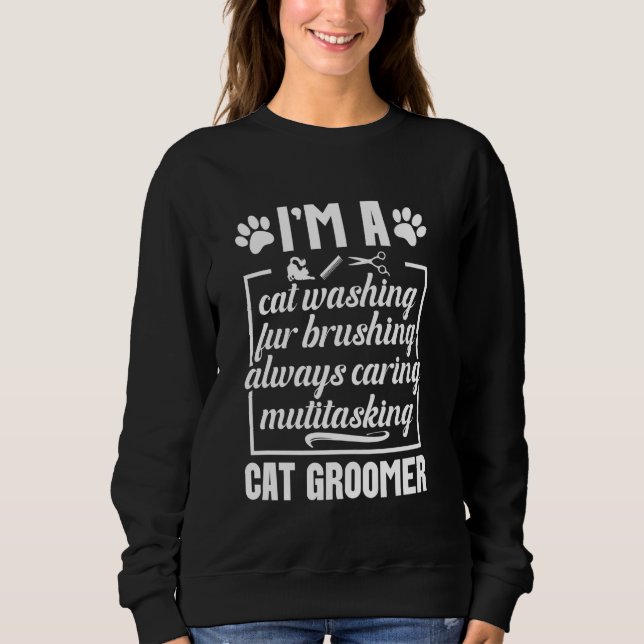 Camiseta Cat Groomer Groom Cats Professional Cat Groomer (Frente)
