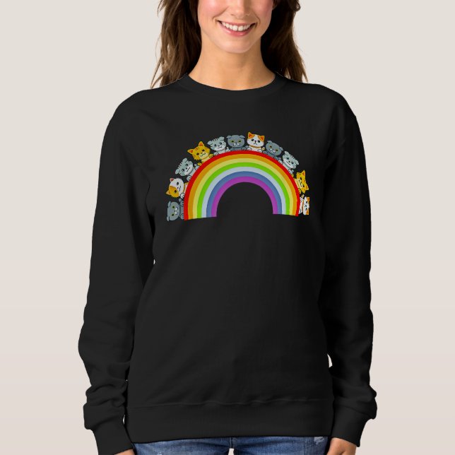 Camiseta Cat Group Rainbow Cat Lover Funny (Frente)