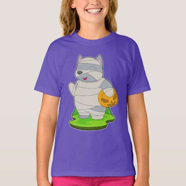 Camiseta Cat Halloween Mummy (Frente)