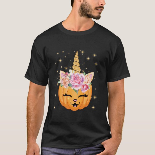 Camiseta Cat Halloween Unicorn Cat (Frente)