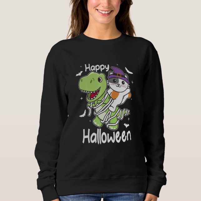 Camiseta Cat Happy Halloween Mummy Rex Cats Halloween (Frente)