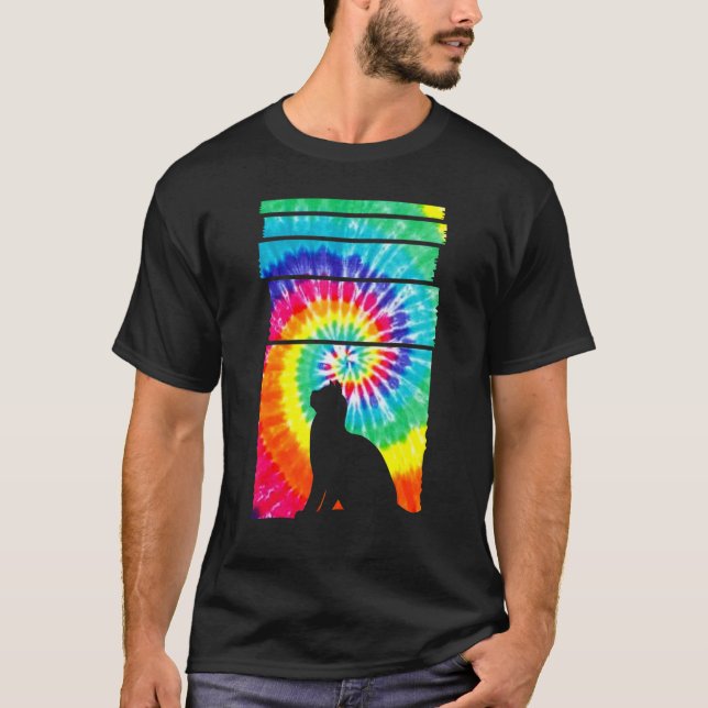Camiseta Cat Hippie Tie Dye Cat   (Frente)