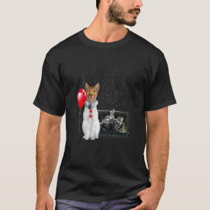 Camiseta Cat Horror Cat Palhaço Cara Assustadora Figurino d