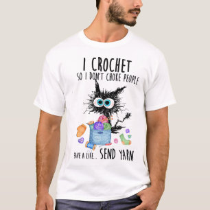 Camiseta Cat I Crochet Para Que Eu Não Engole Pessoas Salve