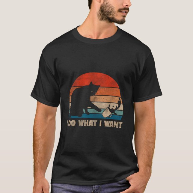 Camiseta Cat I Do W I Want Cat Cat Cat Humor Cat (Frente)
