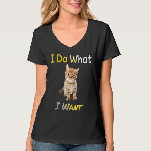 Camiseta Cat I Faço O Que Quero Com Meu Gato Essencial (Frente)