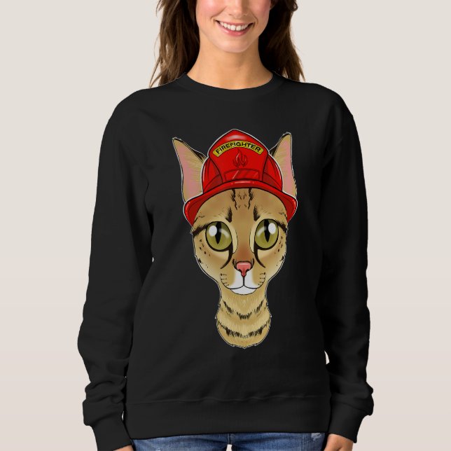 Camiseta Cat I Fireman Cat I Bombeiro Savannah Cat (Frente)