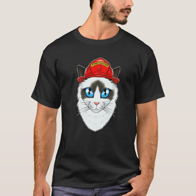 Camiseta Cat I Fireman Cat I Firefighter Ragdoll Cat (Frente)