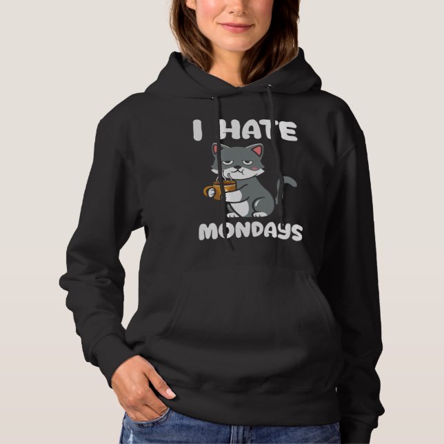 Camiseta Cat  I Hate Monday Morning Coffee Caffeine (Frente)