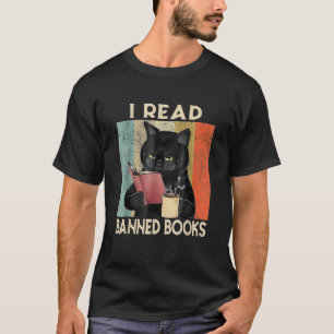 Camiseta Cat I Leu Livros Banidos Homens Bookworms Lendo Li