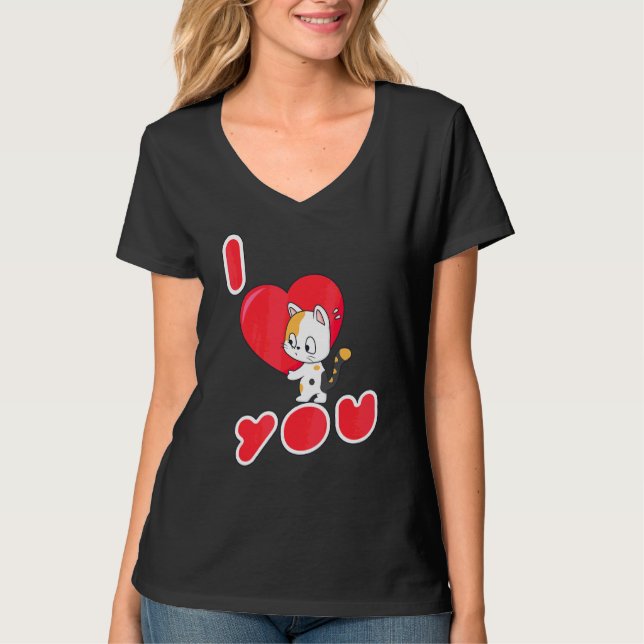 Camiseta Cat I Love You Kitten (Frente)