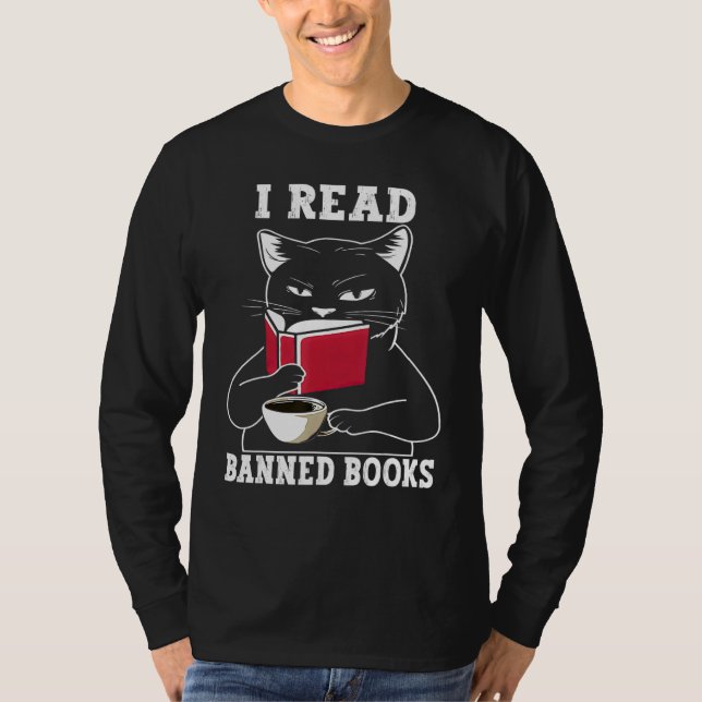 Camiseta Cat I Read Banned Books  Bookworms Reading Book (Frente)