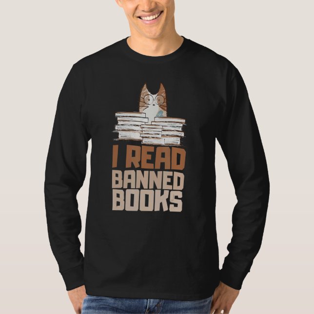 Camiseta cat I Read Banned Books Reader Bookworm (Frente)
