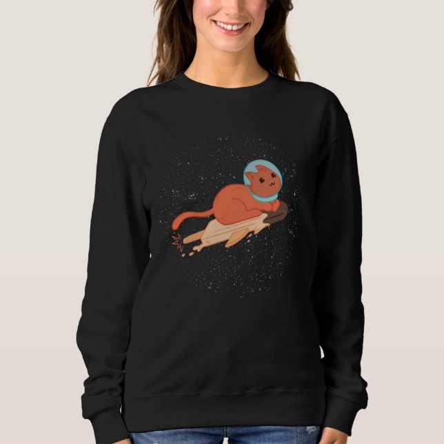 Camiseta Cat Ice Cream Flys Universe Galaxy Kitten Kids s G (Frente)