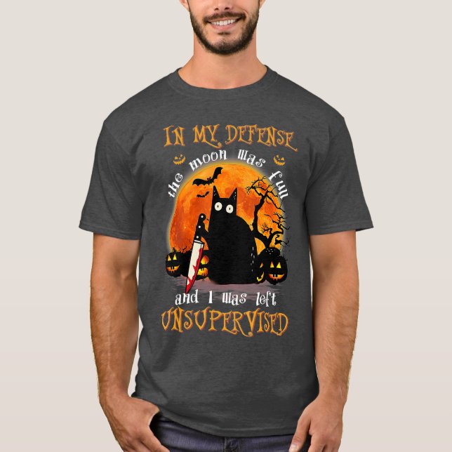 Camiseta Cat In My Defense I Was Left Unsupervised (Frente)
