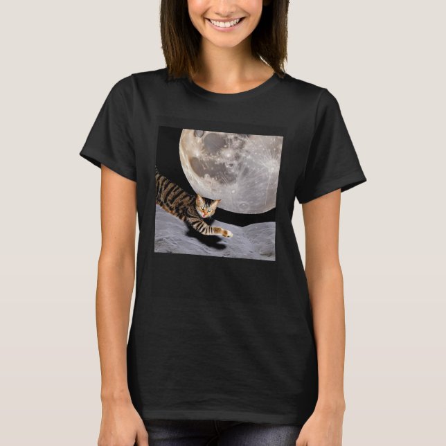 Camiseta Cat In Outer Space  Cute Kitten Kitty Strange (Frente)