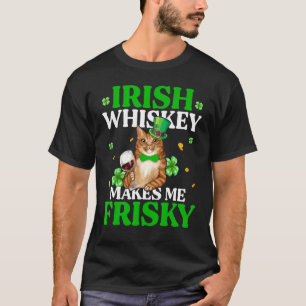 Camiseta Cat Irish Whiskey me faz Dia de São Patrício arris